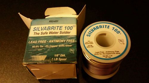 Silvabrite 100 lead antimony free water safe solder 1lb r53-831 free ship silver