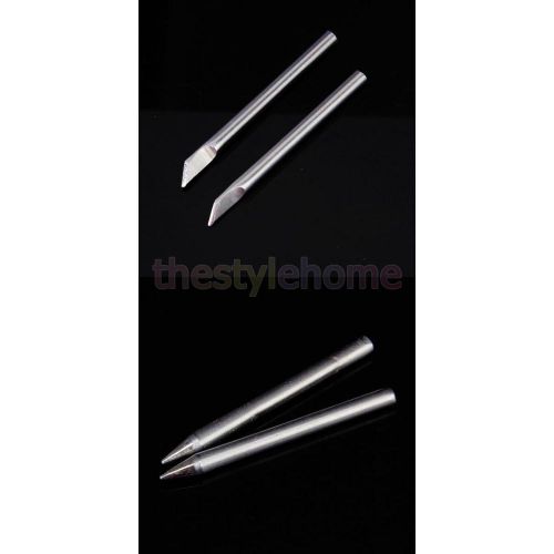 2x2 Silvery 60W 5mm Replacement Welding Soldering Solder Iron Point Bevel Tip