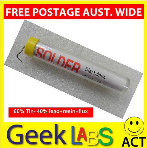 Soldering wire 1.0mm 60 -40 tin/resin flux rosin core solder with dispenser tube for sale
