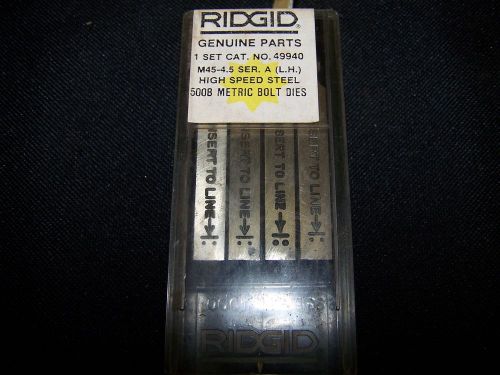 New ridgid 49940 - metric high speed, 500b bolt dies m45-4.5 ser. a (l.h.) for sale