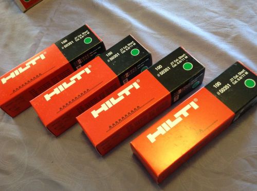 4 Boxes  of 100 Hilti .27 caliber Cartridges Green #50351