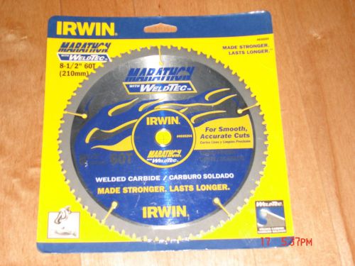 Irwin Marathon Weldtec 8 1/2&#034; 60 Tooth Welded Carbide Tip Blade #4935204 NIB