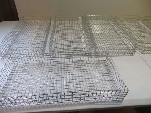 Lot of (8) Stainless Steel Wire BASKETS 18&#034;x8&#034;x2&#034;