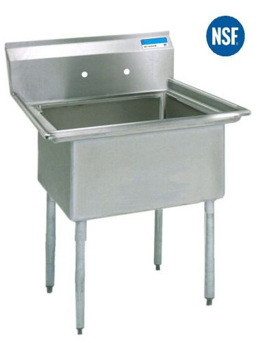 STAINLESS STEEL 1 ONE COMPARTMENT SINK 27 X 23 NSF