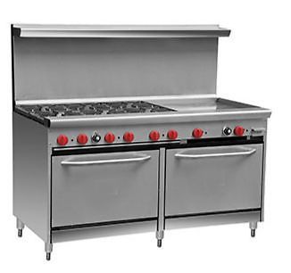 6 burner gas range with 24&#034; griddle and two 26 1/2&#034; standard ovens for sale