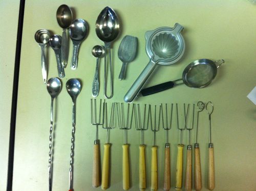 Candy Dipping, spoons, Lemon press, strainer, spoons, Measuring spoons, group