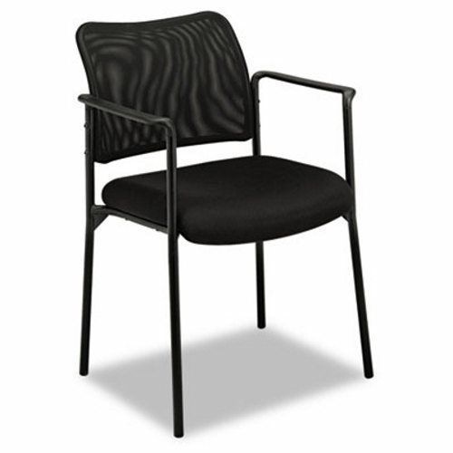 Basyx Stacking Guest Arm Chair, Mesh, Padded Mesh Seat, Black (BSXVL516MM10)