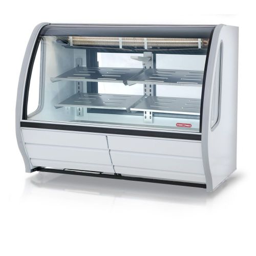 NEW WHITE 56&#034; CURVED DELI BAKERY DISPLAY CASE REFRIGERATED OR DRY / LED LIGHTING