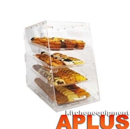 Winco 4 tray front &amp; rear doors acrylic display case model: adc-4 for sale