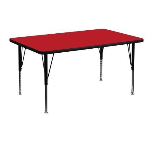 Flash Furniture XU-A3048-REC-RED-H-P-GG 30&#034; x 48&#034; Rectangular Activity Table, Hi