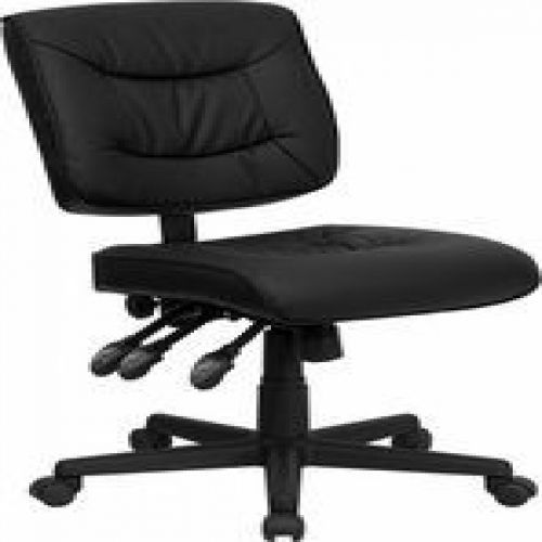 Flash furniture go-1574-bk-gg mid-back black leather multi-functional task chair for sale