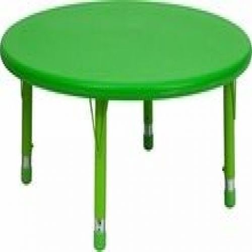 Flash Furniture YU-YCX-005-2-ROUND-TBL-GREEN-GG 45&#039;&#039; Round Height Adjustable Gre
