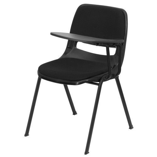 Flash furniture rut-eo1-01-pad-ltab-gg padded black ergonomic shell chair with l for sale
