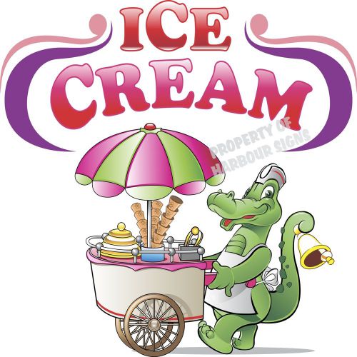 Ice Cream 8&#034; Decal Gator Concession Restaurant  Food Truck Vinyl Sticker