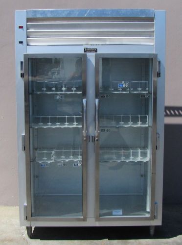 Traulsen ght 2 two door glass refrigerator fridge merchandiser cooler for sale