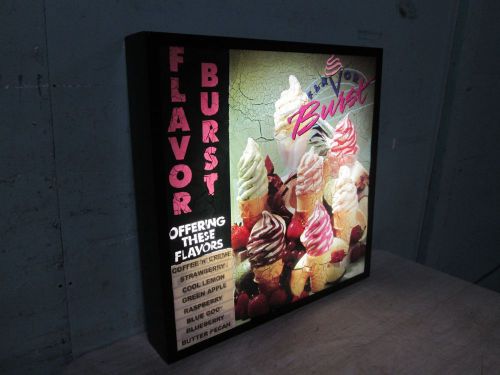 &#034;FLAVOR BURST&#034; COMMERCIAL LIGHTED MERCHANDISING SIGNAGE BOARD BY MIRRO PRODUCTS