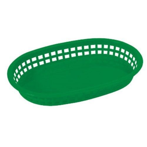 Winco PLB-G Oval Plastic Platter Basket, Green 10-3 / 4&#034; X 7-1 / 4&#034; X