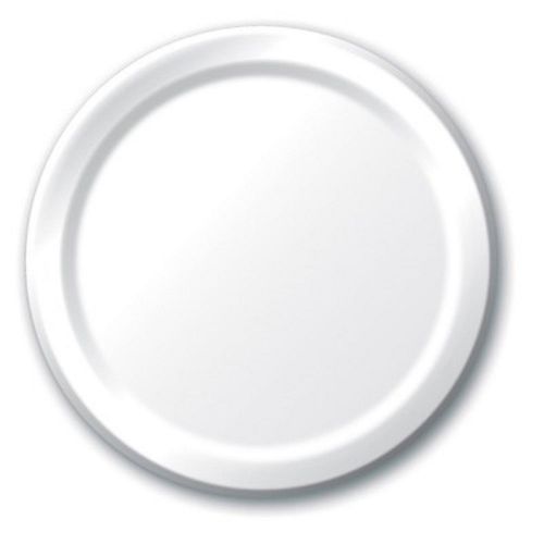 Touch of Color Round Paper Dinner Plate, 240 Count - White