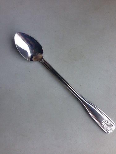 12 ICED TEA SPOONS SHELL EX-HEAVY WEIGHT 18/0 S/S FREE SHIPPING USA ONLY