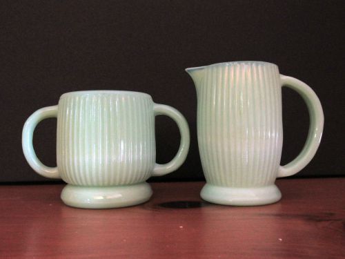 Jadeite Jadite Colored Glass Set of Sugar and Creamer (Minty Condition!!)