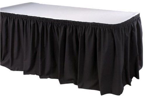 Phoenix 21-1/2 feet table skirting, shirred, black new for sale