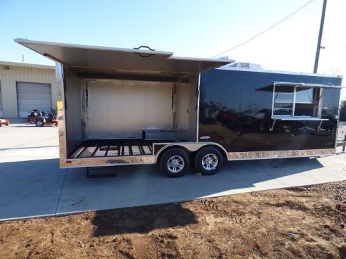 Concession trailer 8.5&#039;x24&#039; black - custom smoker enclosed food catering for sale