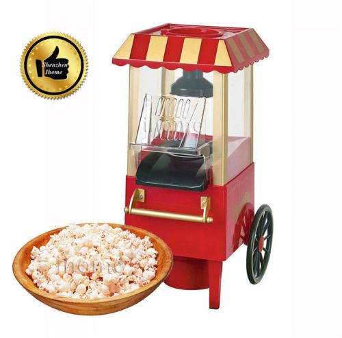 Popcorn Maker Electric Machine Mini Hot Air Retro Style Easy Nostalgia Carriage