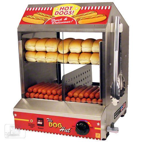 The Dog Hut Hot Dog Steamer 200 Hot Dogs, 42 Buns  FREE TONGS