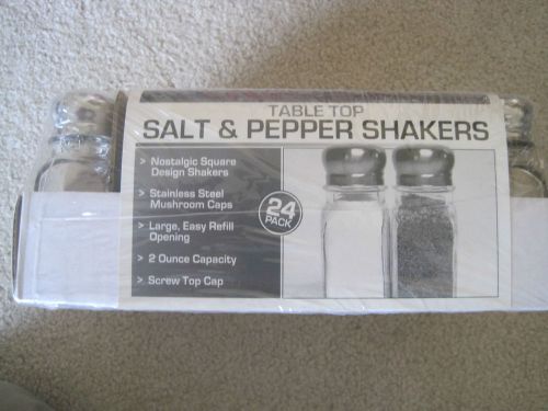 24 Nostalgic Square Design Glass Salt &amp; Pepper Shakers (case) Unico NR