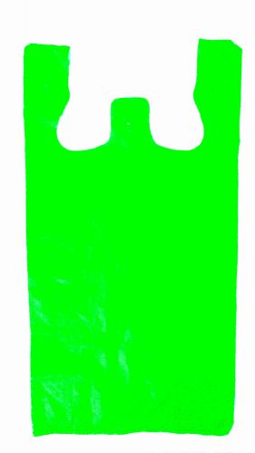 T Shirt Plastic Grocery / Shopping Bags Large 1/6 Lime Green Print Plastic Bag