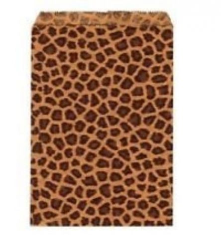NEW 50 6 X 9 BIG Paper Bags Cheetah Leopard Animal Print Party Retail