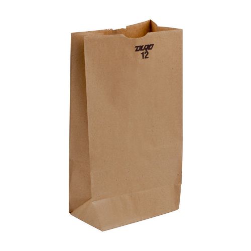 NEW BROWN DURO #12 PAPER BAGS FLAT BOTTOM, 7x4x13  -500 Count FREE SHIPP