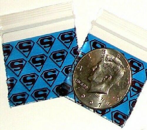 200 Superman 1.5 x 1.5&#034; mini ziplock bags 1515  Baggies