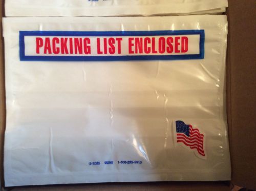 900 Packing List Envelopes American Flag 7.5&#034; x 5.5&#034; S-8085