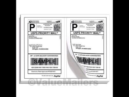 200 SHIPPING LABELS/ 2 LABELS PER PAGE 8.5x5.5 USPS FedEx Paypal &amp; More