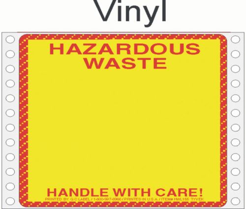 Hazardous Waste 155 Vinyl Labels (1 PACK OF 500)