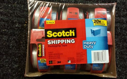 scotch 3M heavy duty 6 pack packaging tape dispenser included