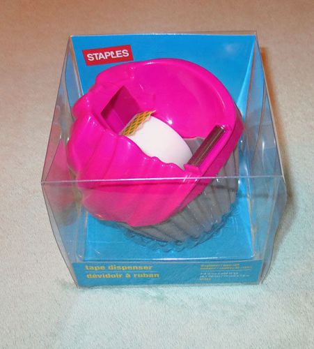 Staples Exclusive Pink/Brown Cupcake Refillable Tape Dispenser - 23920-CC - NEW!