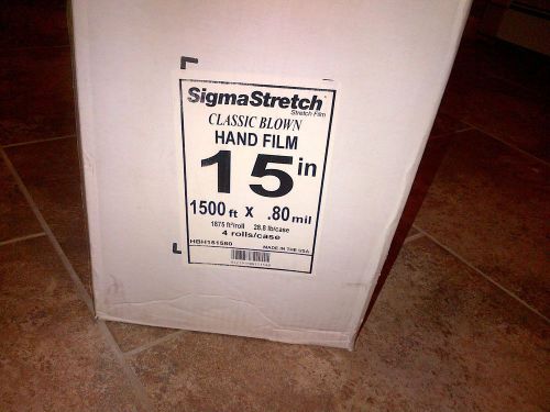 STRETCH WRAP -15 INCH SIGMA CLEAR Classic Blown Hand Film 4 ROLLS