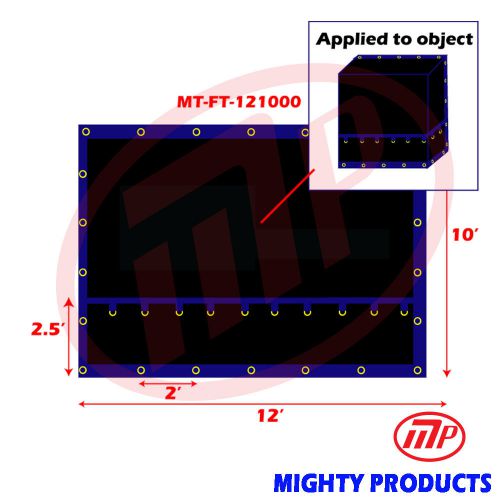 Flatbed truck tarp, light weight flat smoke tarp - 12x10  (mt-ft-lw1210) for sale