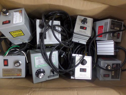 Lot of 8 Vibratory Feeder Controls and Cubes
