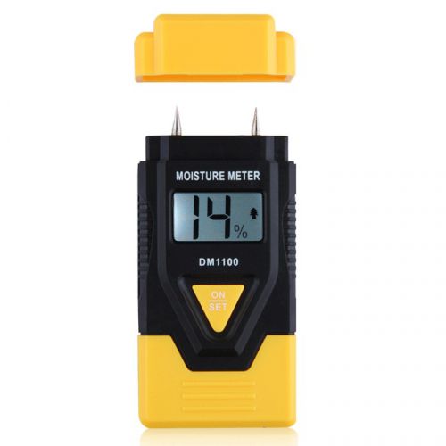 Digital lcd moisture temperature meter humidity timber wood damp tester detector for sale
