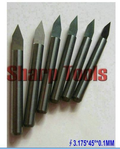 10pcs metal fine carving cu, al, steel, router bits milling cutter 1/8 45° 0.1mm for sale