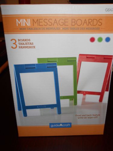 NIP! Set of 3 Write-On/Wipe-off Folding Mini Messgae Boards Blue, Red, and Green