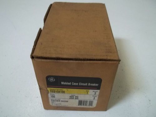 GENERAL ELECTRIC TED134100 MOLDED CASE CIRCUIT BREAKER *NEW IN A BOX*
