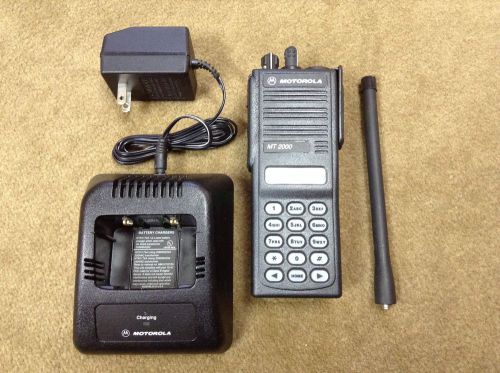 Motorola railroad radio mt2000 vhf new battery, clip, vhf antenna, and charger. for sale