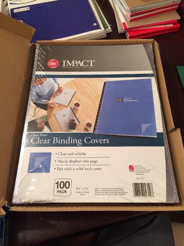 CBC Presentation Impact Clearview Binding Covers 100 Pk #2020034P (Box damage)