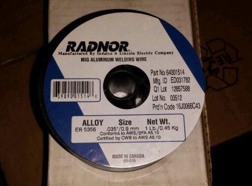 Radnor .035&#034; ER5356 Mig Aluminum Welding Wire 5 1lb spools