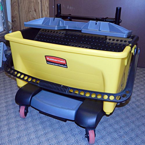 Rubbermaid commercial pedal wring bucket yellow q920 for sale