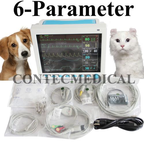 Big screen veterinary icu/ccu patient monitor,spo2+ecg+nibp+hr+resp+temp,12.1&#034; for sale
